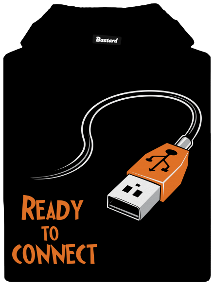 USB připojení pánská mikina klokanka Black