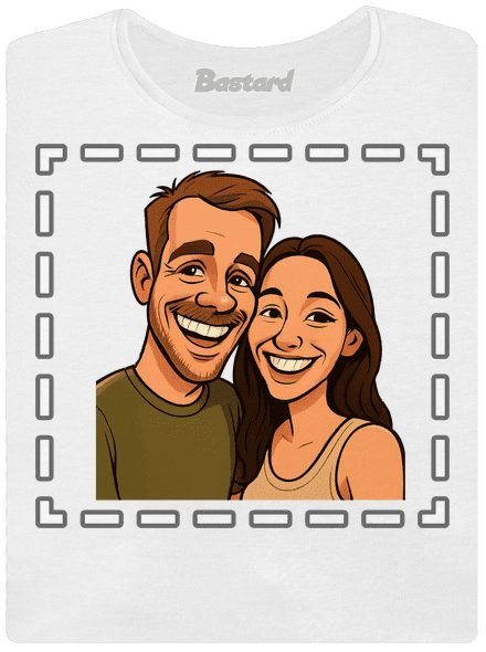 Karikatura z vlastní fotky dámské tričko premium White