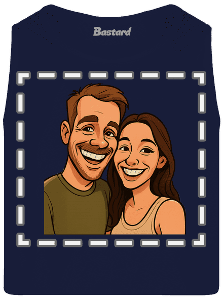 Karikatura z vlastní fotky pánské tílko French Navy