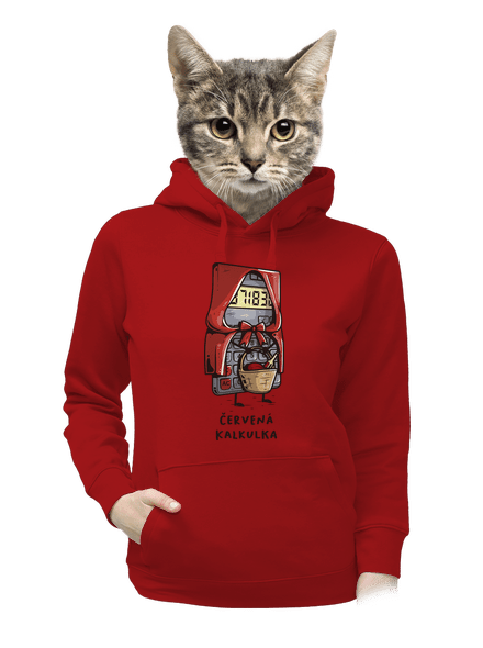 Červená kalkulka dámská mikina klokanka Red Mal