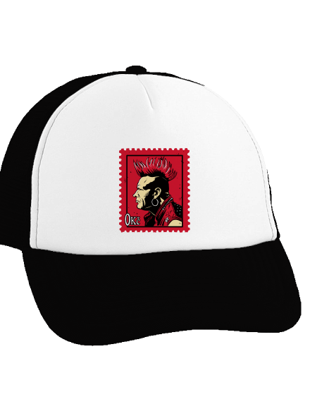 Známka punku kšiltovka truckerka Black cap