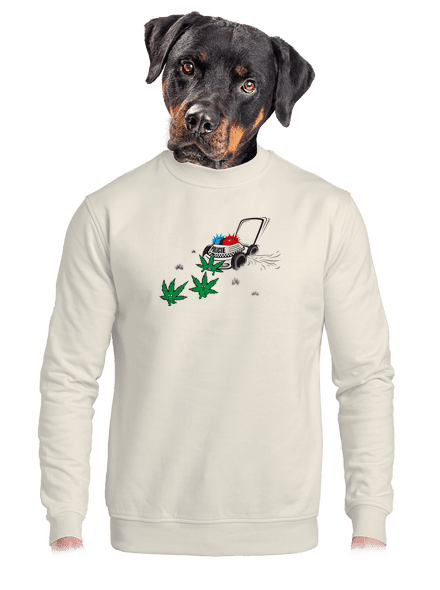 Ganja krize unisex mikina bez kapuce Off White