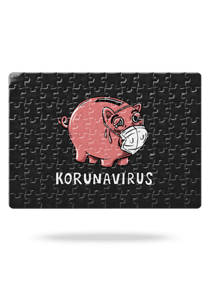 Korunavirus v kasičce puzzle White