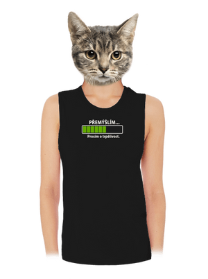 Přemýšlím dámské tílko volné Black