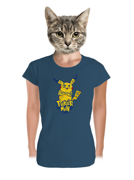 Pokérmon dámské tričko premium Petrol Blue