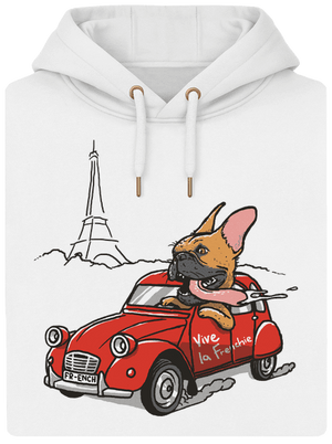 Francouzský buldoček unisex mikina premium Snowwhite