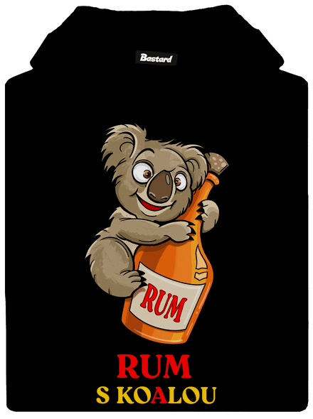 Rum s koalou pánská mikina klokanka Black