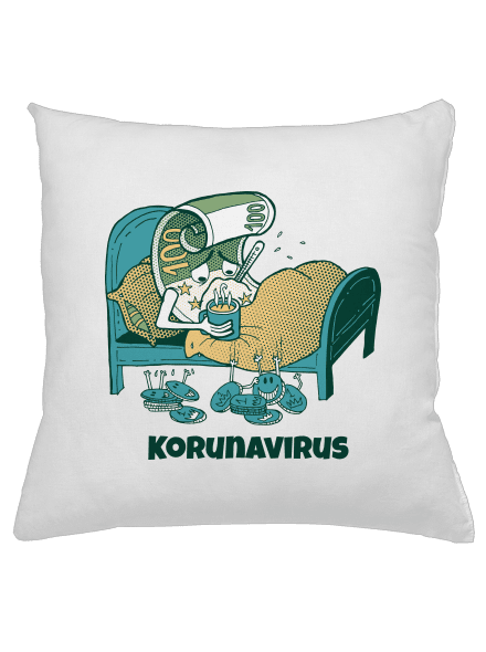 Korunavirus v posteli polštář White