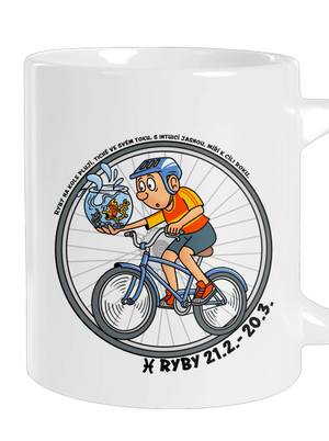 Cyklistický horoskop: Ryby velký hrnek White