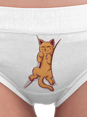 Spící kotě dámské kalhotky White
