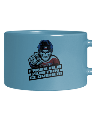 Fandi, ale zůstaň člověkem hrnek makronka Blue Macaron