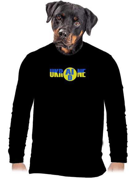 Ukrajina - AID pánské dlouhý rukáv Black