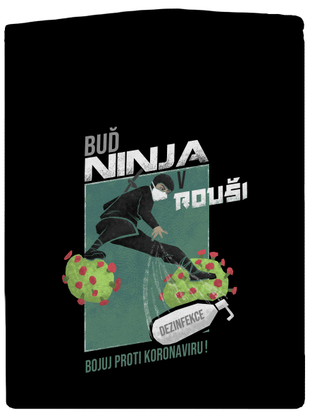 Ninja v rouši dámská mikina na zip Black