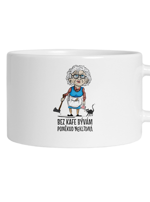 Neklidná bez kafe hrnek makronka White