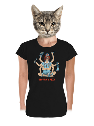 Sestra v akci dámské tričko premium Black