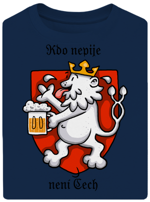 Kdo nepije, není Čech unisex tričko oversized Midnight Blue