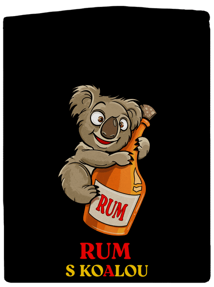 Rum s koalou pánská mikina na zip Black
