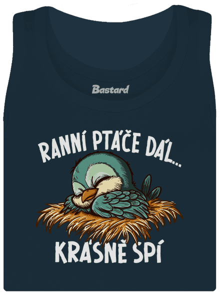 Ranní ptáče spí dámské tílko klasické Navy