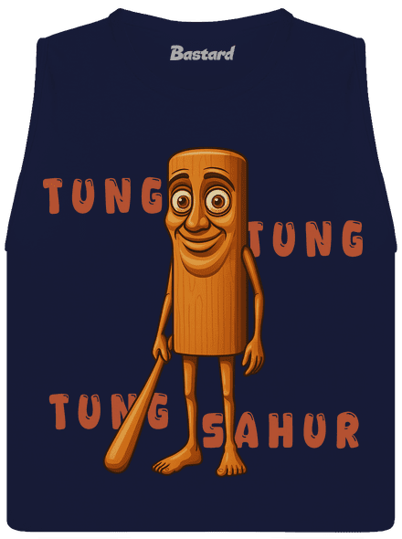 Tung Tung Tung Sahur – Italian Brainrot dámské tílko volné Navy