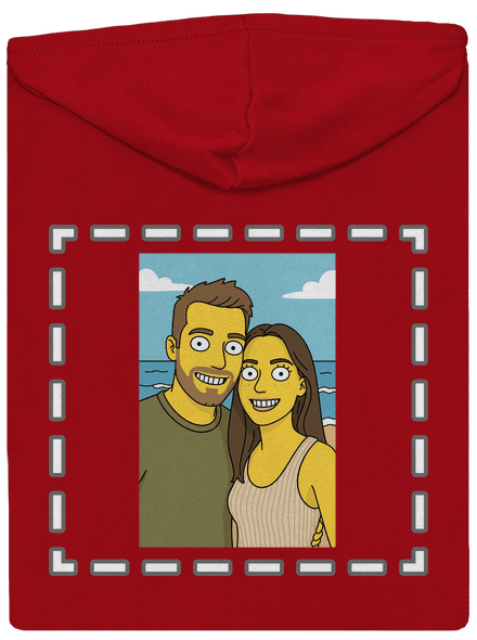 Simpsonovi z vlastní fotky pánská mikina na zip Red