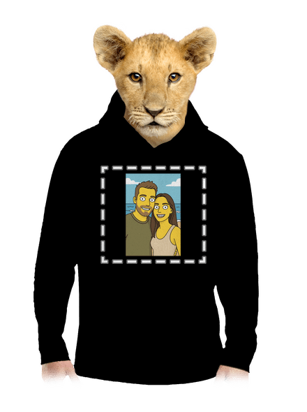 Simpsonovi z vlastní fotky dětská mikina klokanka Black