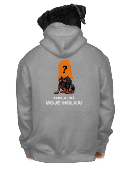 Tady hlídám já pánská mikina na zip Light Melange