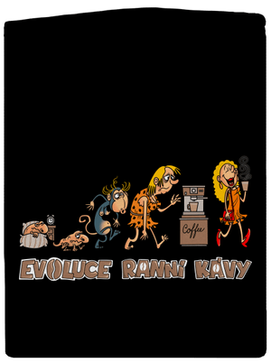 Evoluce ranní kávy dámská mikina na zip Black