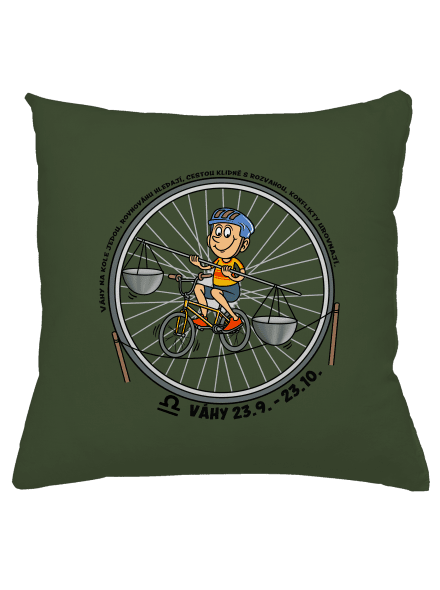 Cyklistický horoskop: Váhy polštář Olive Green