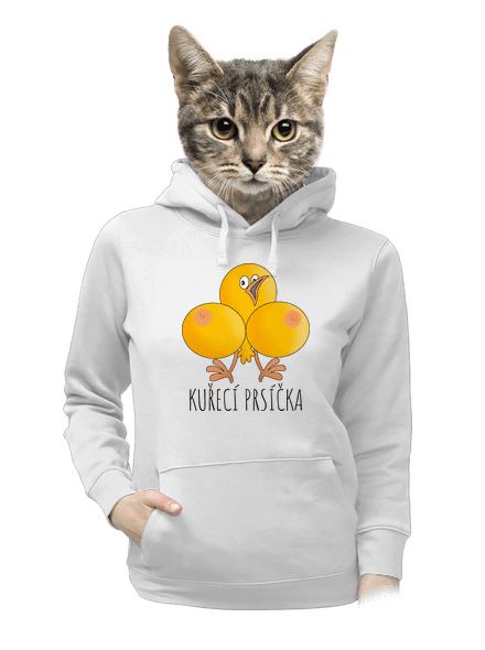 Kuřecí prsíčka dámská mikina klokanka White
