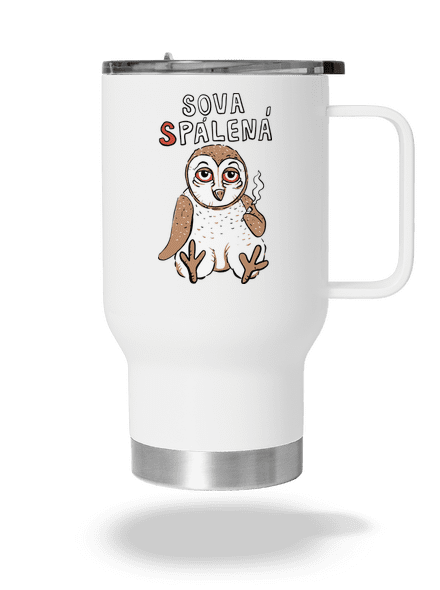 Sova Pálená termohrnek White