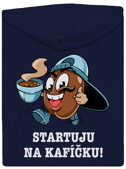 Startuju na kafíčku pánská mikina na zip Navy