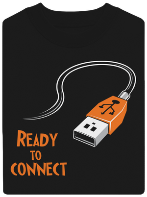 USB připojení unisex mikina bez kapuce Black