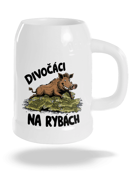 Divočáci na rybách půllitr White
