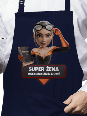 Super máma zástěra Navy