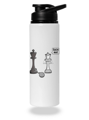Šach mat lahev na vodu White