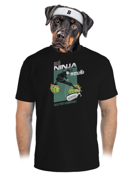 Ninja v rouši pánské sportovní tričko Black