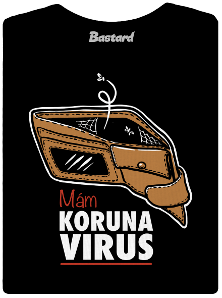 Korunavirus v peněžence dámské tričko s lemem Black