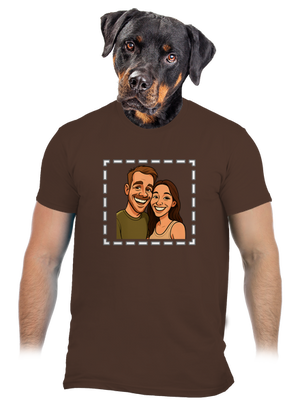 Karikatura z vlastní fotky pánské tričko Brown