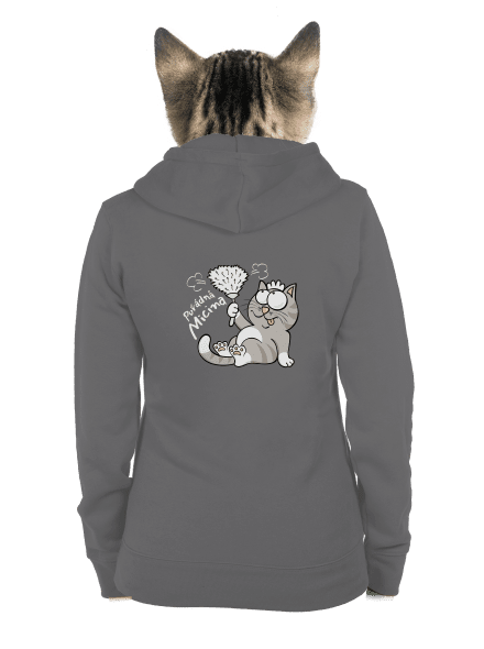 Macek a Micina dámská mikina na zip Steel Gray