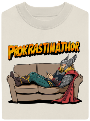 Prokrastináthor unisex mikina bez kapuce Off White