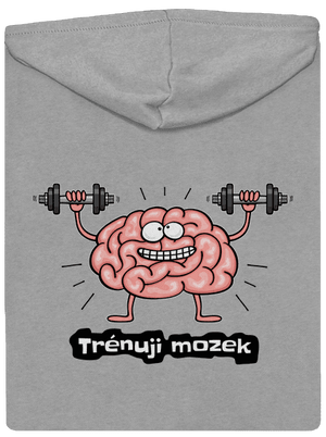 Trénuji mozek pánská mikina na zip Light Melange