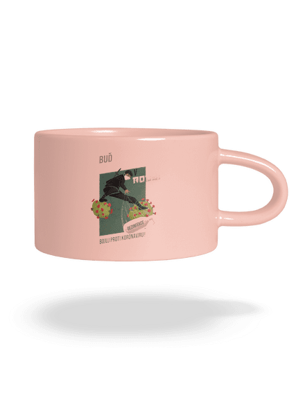 Ninja v rouši hrnek makronka Pink Macaron