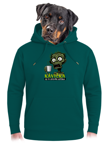 Zombie kávička unisex mikina premium Emerald Green