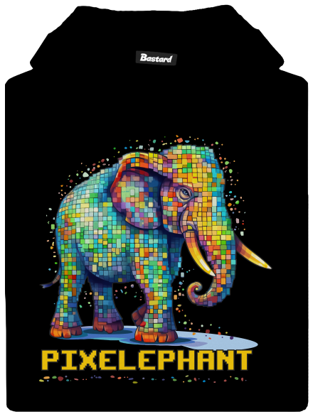 Pixelephant dětská mikina klokanka Black