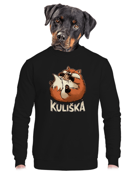 Kuliška unisex mikina bez kapuce Black