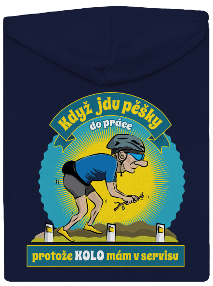 Závislost na kole pánská mikina na zip Navy