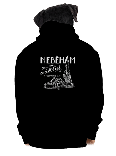 B12: Neběhám pánská mikina na zip Black