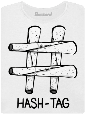 Hash tag dámské tričko s lemem White