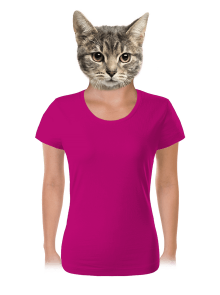 Bez potisku dámské tričko Fuchsia Red