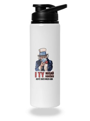 Nasaď roušku lahev na vodu White